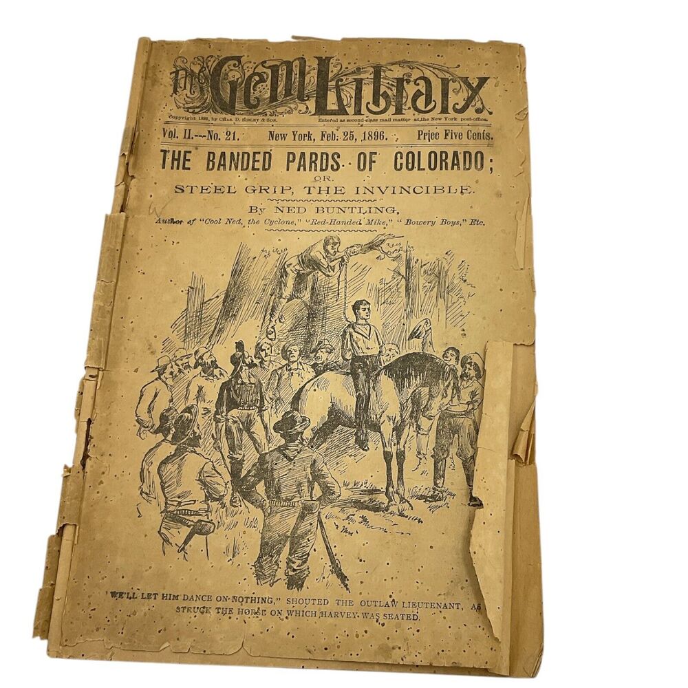 The Gem Library Vol‎ II No 21 1896 The Banded Pards of Colorado Ned Buntling